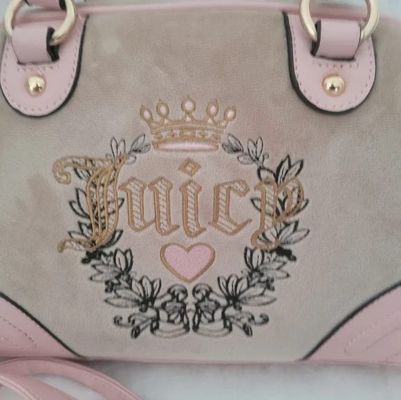 Juicy Couture Pink and Tan Bowler Bag - Picture 3 of 5